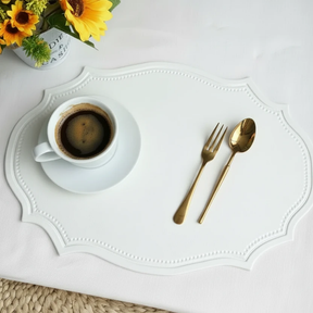 Nordic Leather Anti-Slip Table Mats – Heat Resistant PVC Placemats Set of 6 Tablemats Placemats