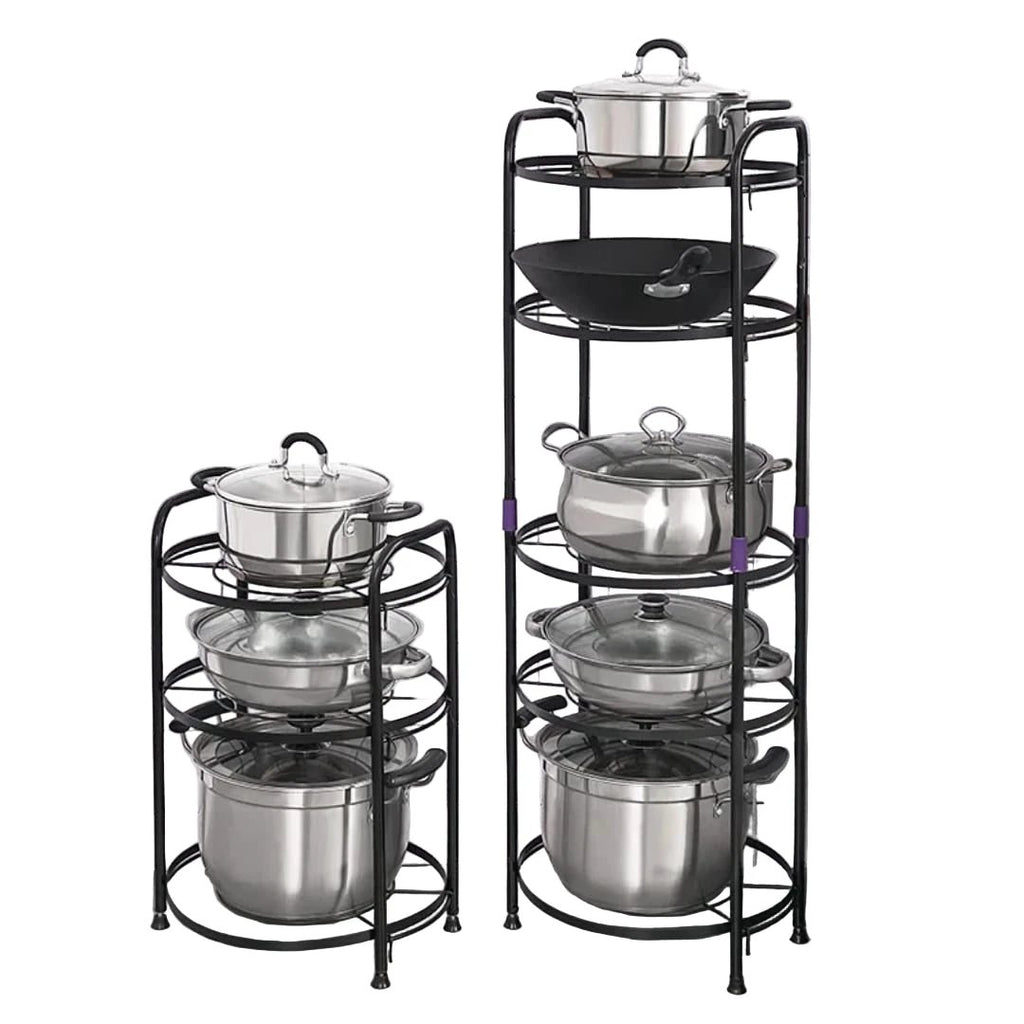 Premium Quality 5-Tier Pot Rack Holder – Black Pot Racks