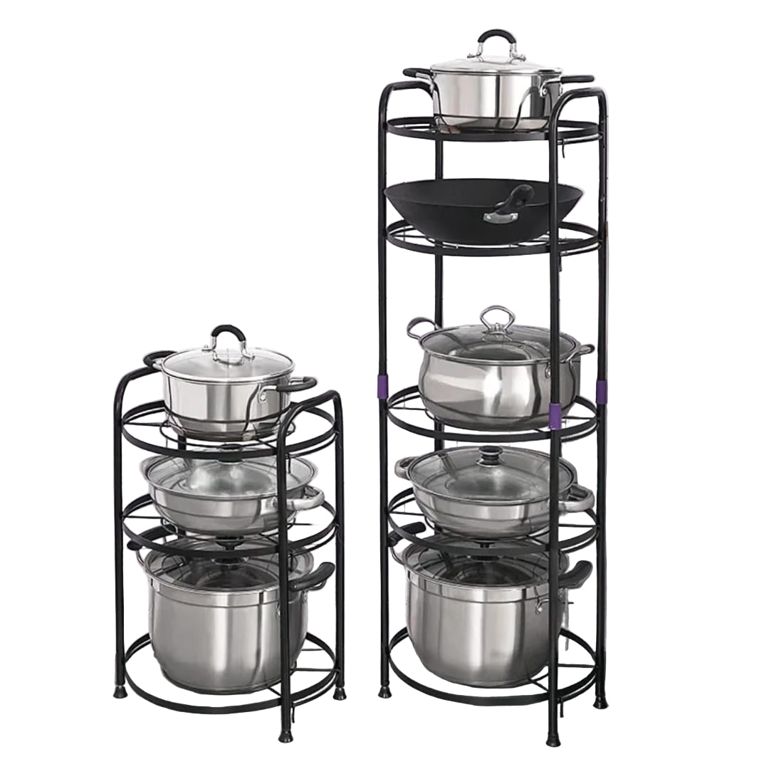 Premium Quality 5-Tier Pot Rack Holder – Black