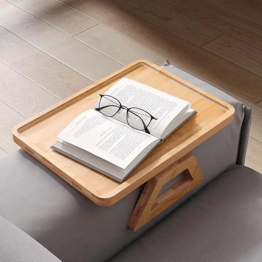 Foldable Wooden Sofa Armrest Tray Clip On Table For Couch Home & Garden Sofa Accessories