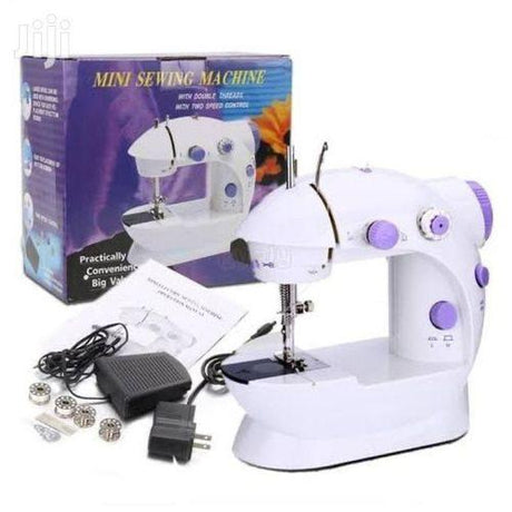 Mini Electric Sewing Machine Double Thread with Two Speed Control + AC/DC Adapter- Furaha Finds Kenya