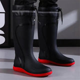 Men's Knee-High Fleece-Lined Rain Boots Gum boots Boots