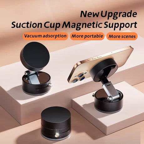 Foldable Magnetic Car and Home Phone Holder with Suction