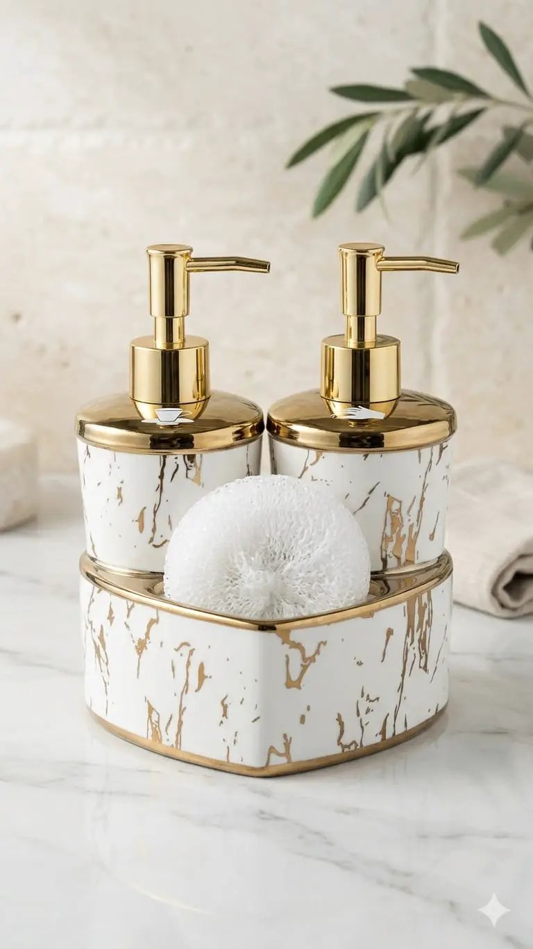 Heart Twin Ceramic Soap Dispenser Set Soap dispenser Soap & Lotion Dispensers