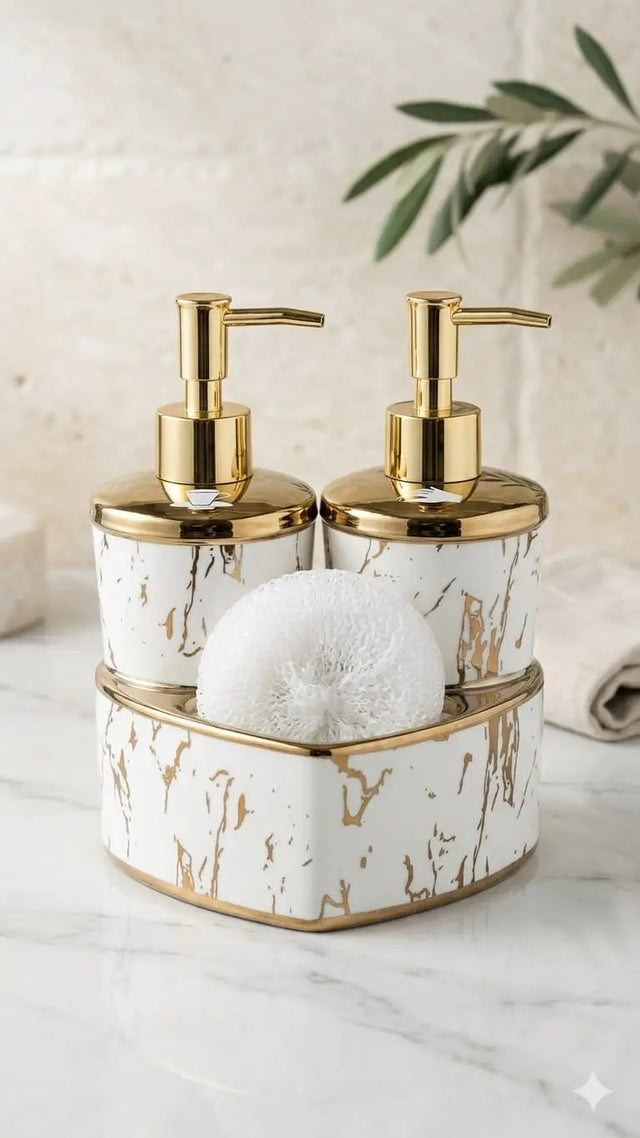 Heart Twin Ceramic Soap Dispenser Set Soap dispenser Soap & Lotion Dispensers