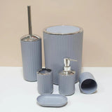 Luxury 6-Piece Bathroom Accessories Set Gold & Silver Round Design Bathroom Accessories Bathroom Accessory Sets