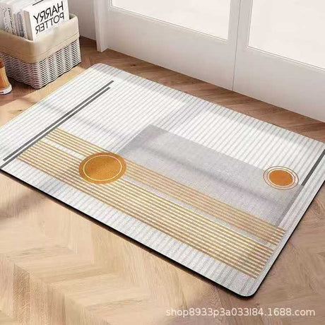 Geometric Pattern Bath Mat Anti Slip Rubber Bottom Entryway Bath Mats Bath Mats & Rugs