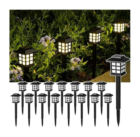 6 pcs solar-powered lawn lamps combine aesthetic beauty with practical lighting