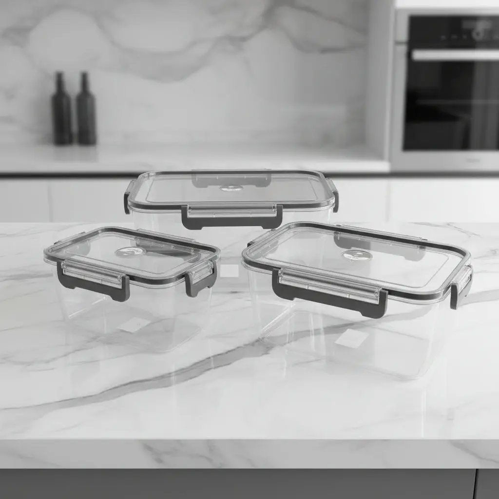 3 Pcs Large Acrylic BPA Free Storage Containers Food Storage Containers