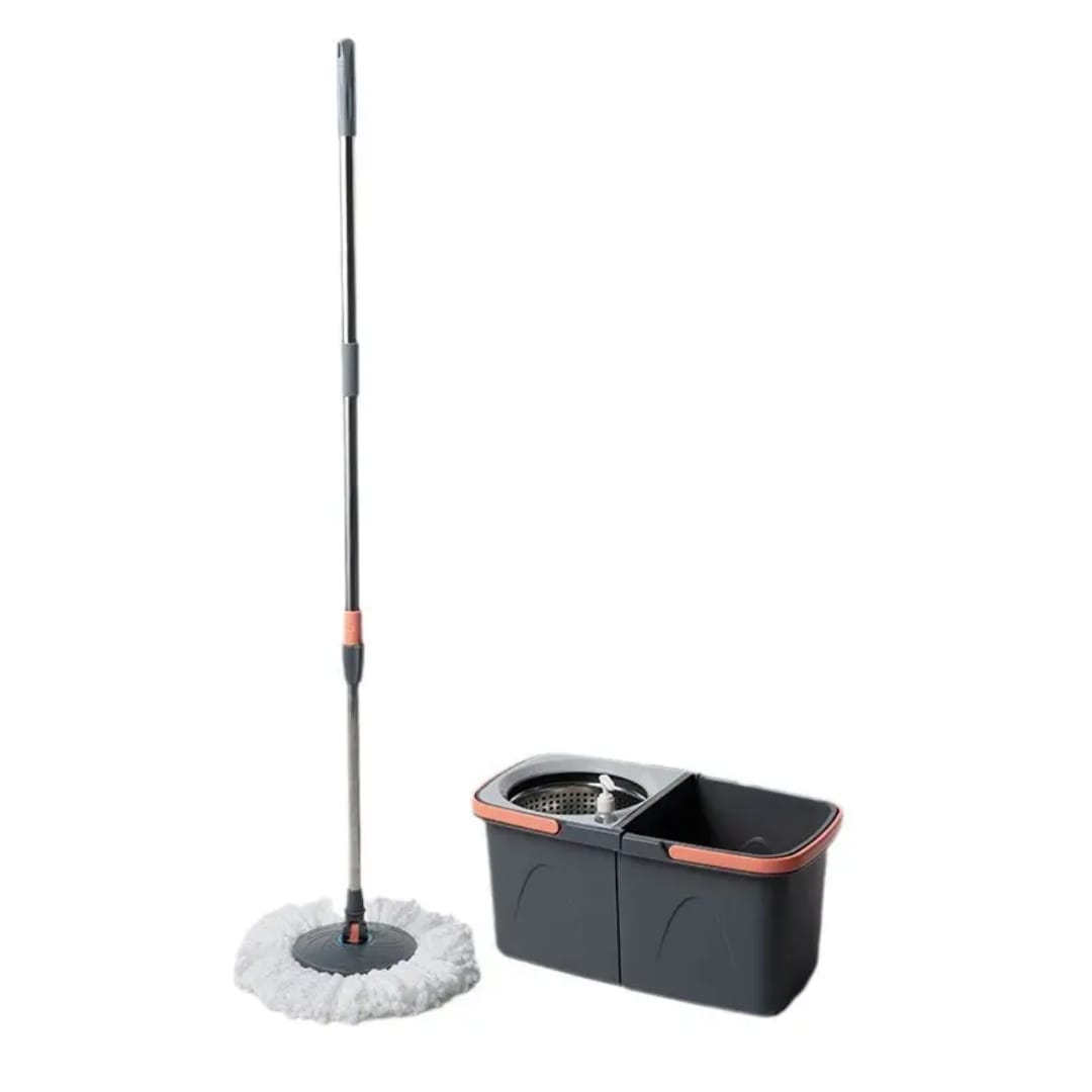 Split Spinning Microfiber Mop with Self Wet and Dry Detachable Bucket