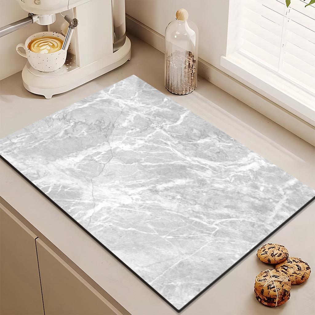 Marble Antiskid Kitchen Drain Mat – Quick-Dry Absorbent Pad for Tableware, Coffee Stations & Bathroom Use- Furaha Finds Kenya