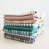 Checked Waffle Weave Kitchen Towels Set of 3 Soft and Absorbent