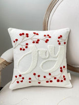6pcs Christmas Themed Pillow Covers – Red and White Festive Cushion Cases (45cm x 45cm)