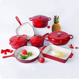 Heavy Duty Enamel Cast Iron Cooking Pots Casseroles, Frying Pan, Grill Pan & Baking Tray in Multiple Colours