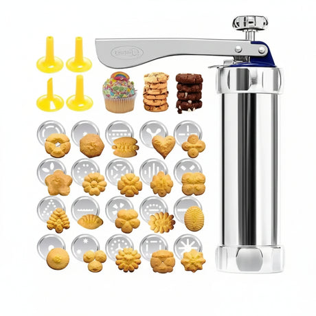 Stainless Steel Cookie Press & Biscuit Maker Set Kitchen & Dining Cookie Presses
