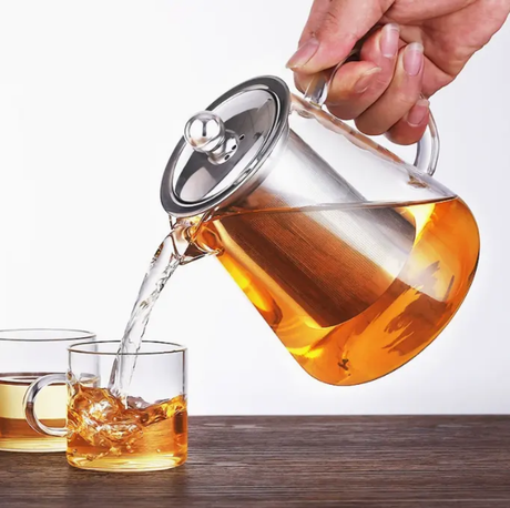 High Temperature Resistant Borosilicate Glass Infusion Teapot with Stainless Steel Strainer.- Furaha Finds Kenya