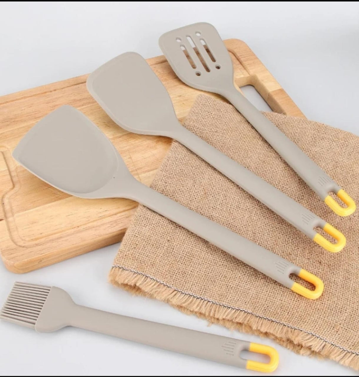 11pcs Heavy Duty Silicone Cooking and Serving Spoon Set with TPR Handles