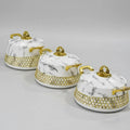 Premium Stainless Steel Gold Food Warmers Casserole Set – 3pcs Luxury Hotpots (2L, 2.5L, 3L)