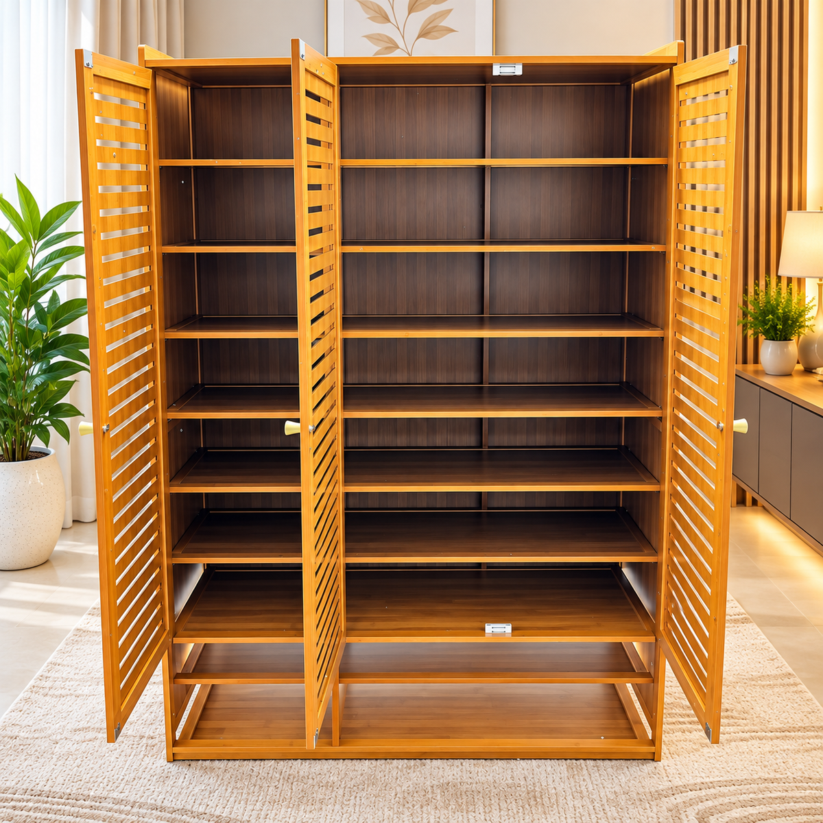 10 Tier Bamboo Shoe Cabinet Shoe cabinet Shoe Cabinets