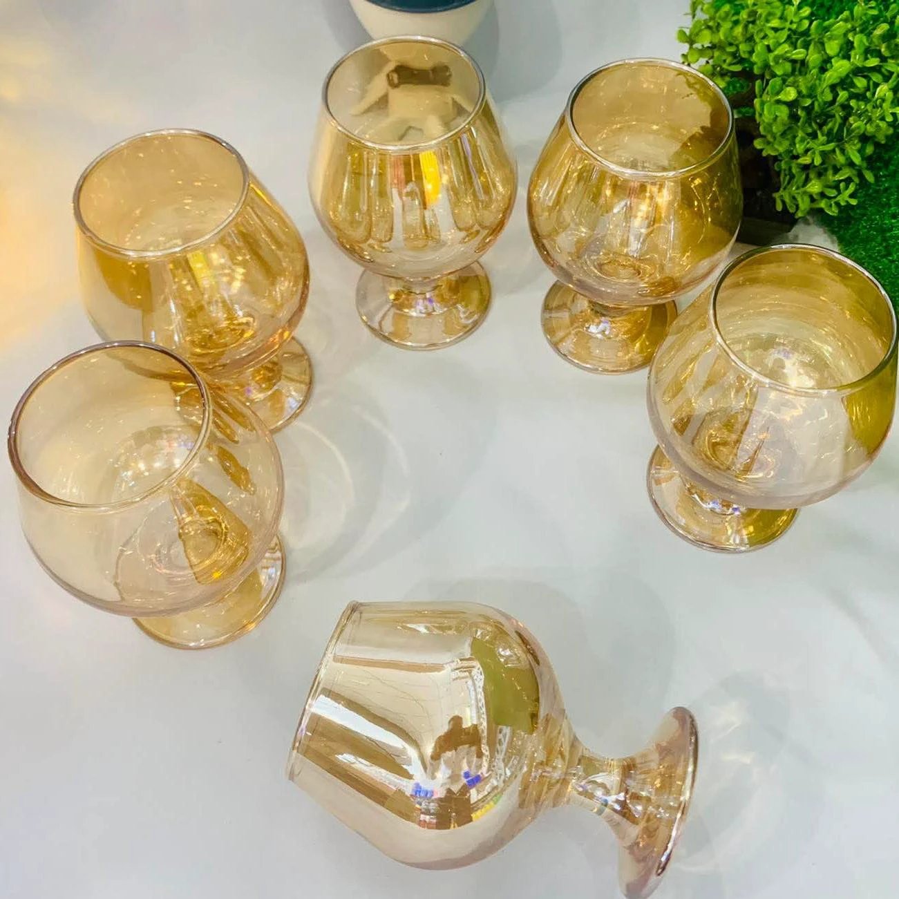 Gold Cognac Glasses Set - 350ml (6 Pieces) Cognac glass Cocktail Glasses