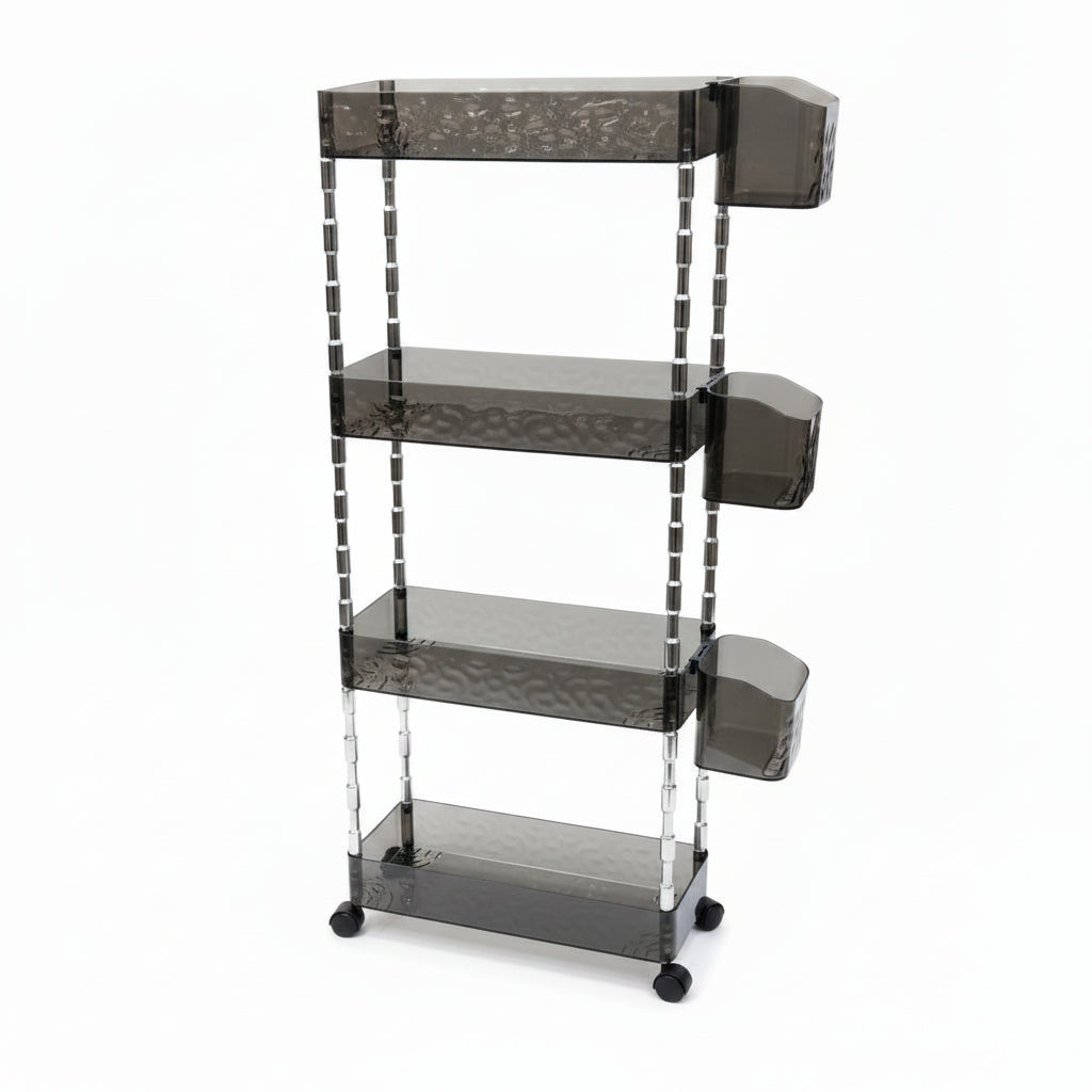 4-Tier Acrylic Rolling Storage Cart Home & Garden Carts