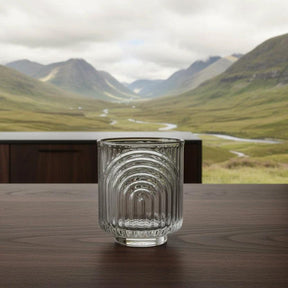 6 Pieces Unique Ribbed Glasses 350ml High Quality Drinking Glass Set Tumblers
