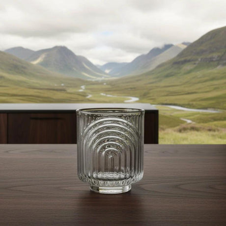 6 Pieces Unique Ribbed Glasses 350ml High Quality Drinking Glass Set Tumblers