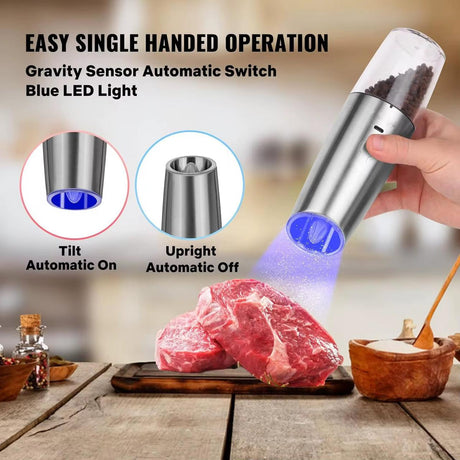 Rechargeable Electric salt and pepper Grinder Gravity Sensor & Adjustable Coarseness- Furaha Finds Kenya