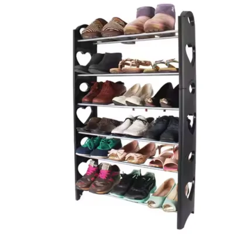 50 Pairs Folding Stackable Plastic Shoe Rack 10 Tier DIY Shoe Organizer