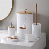 Luxury 6-Piece Bathroom Accessories Set Gold & Silver Round Design Bathroom Accessories Bathroom Accessory Sets