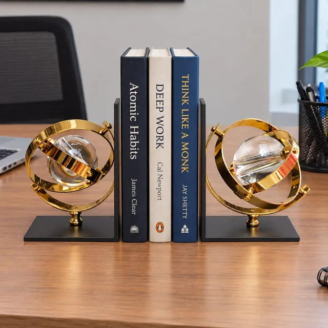 Gold Globe Bookends Bookends