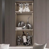 Luxury 3pcs Silver Elephant Home Décor Set – Elegant Ceramic Figurines