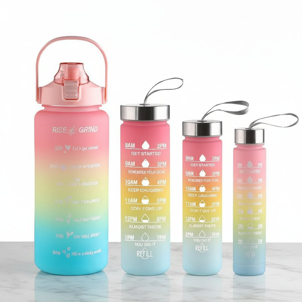 4-in-1 Motivational Water Bottle Set Water bottle set Water Bottles