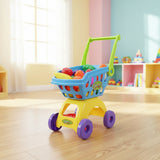 Kids Kitchen Playhouse Shopping Trolley / Supermarket Cart with Fruits