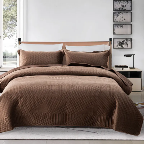 Premium Large Bed Spread Cover Set with Pillowcases Fits 6x6 to 7x8 Beds