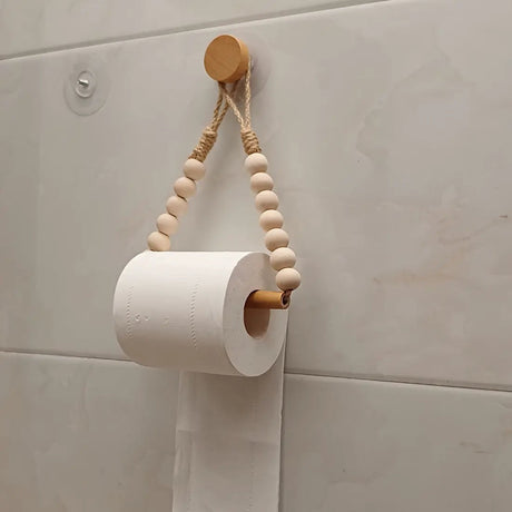 Boho Wooden Bead Toilet Paper Holder Toilet paper holder Toilet Paper Holders
