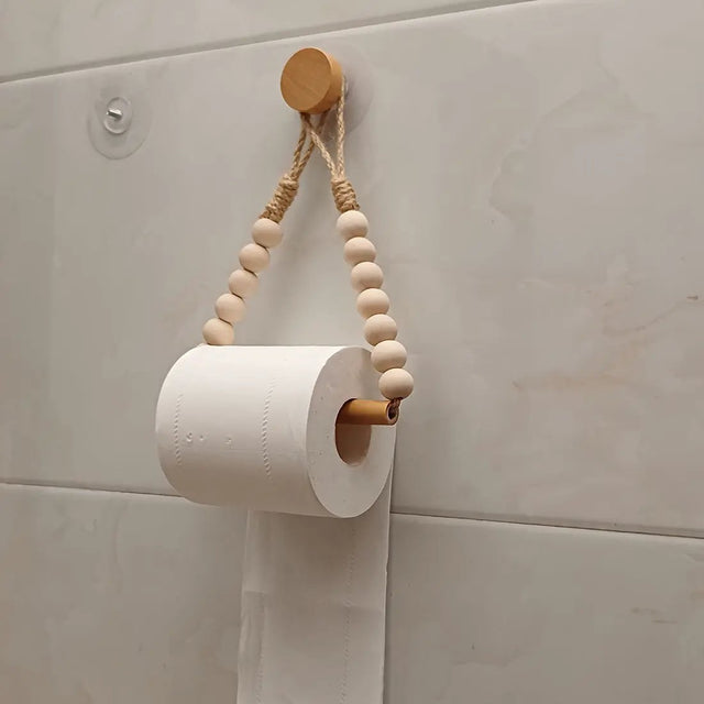Boho Wooden Bead Toilet Paper Holder Toilet paper holder Toilet Paper Holders