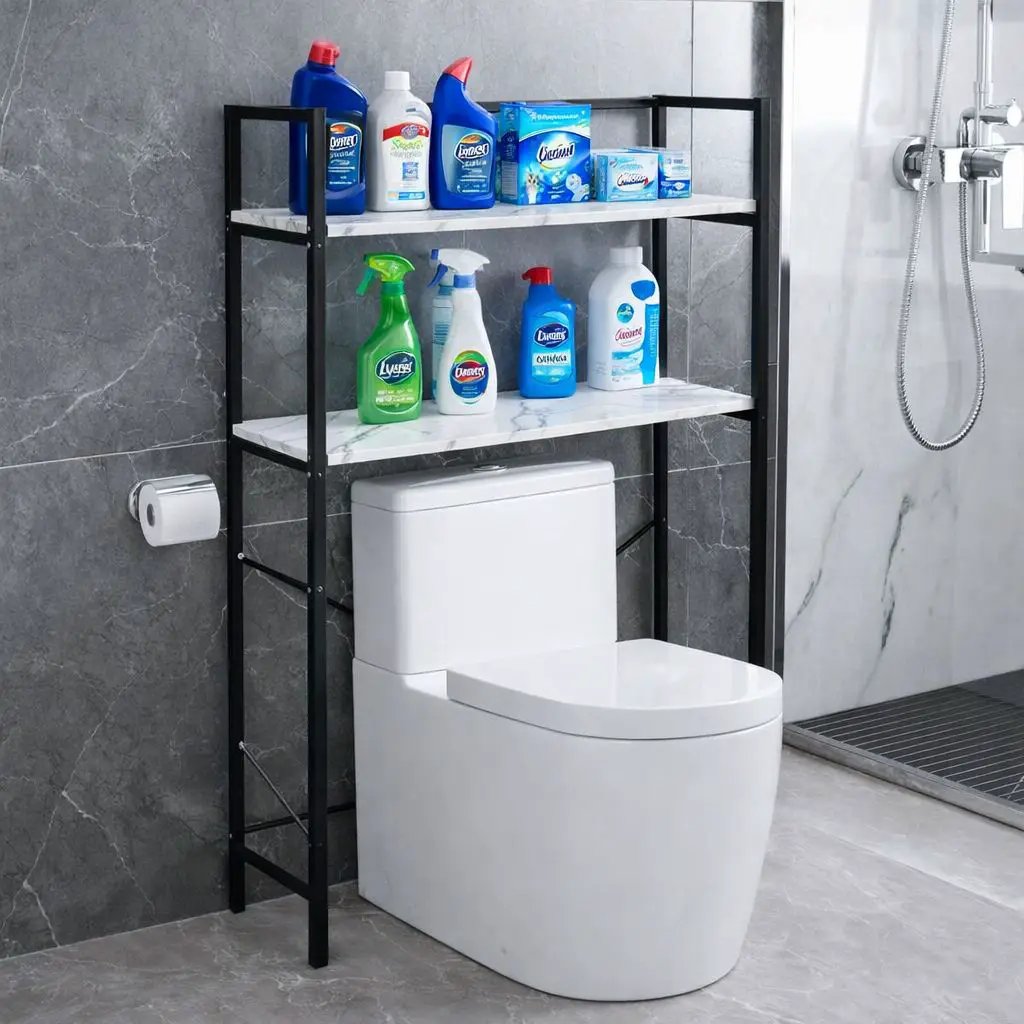 2 Tier Toilet Storage Rack Toilet storage rack Storage Cabinets