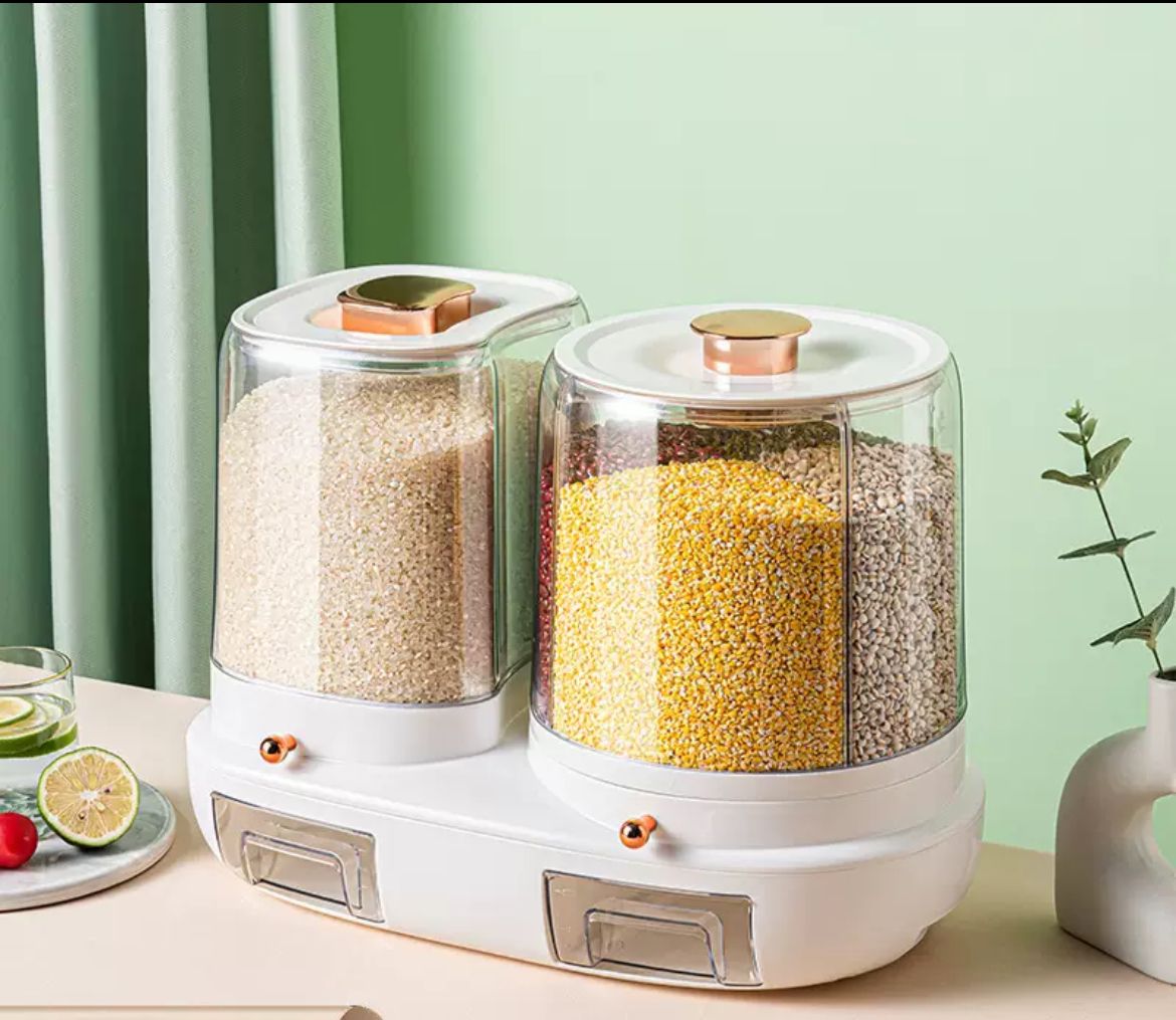 Rotatable Grain Storage Box with Sealed Compartments