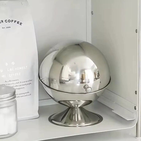 Spherical Stainless Steel Flip-Top Storage Jar Food storage container Food Storage Containers