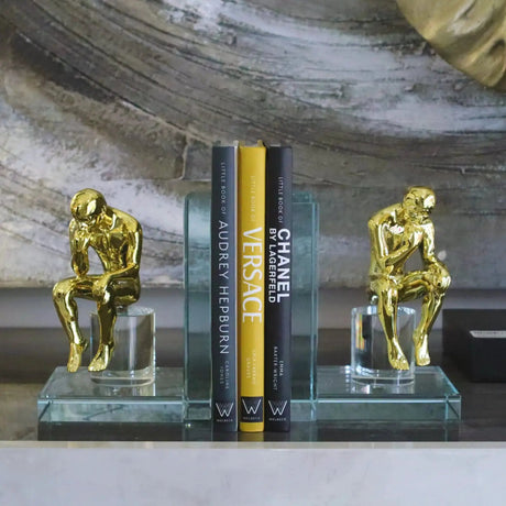 Gold Thinker Mirrored Bookends Bookend Bookends