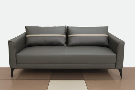 3 Seater and 2 Armchairs Modern Leather Sofa Set with Metal Legs
