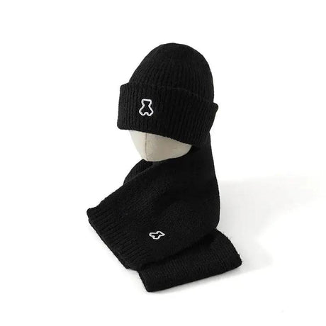 Kids Bear Beanie Hat & Scarf Set Winter set Clothing