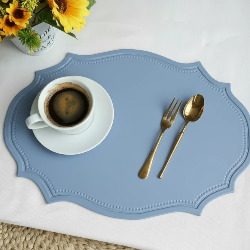 Nordic Leather Anti-Slip Table Mats – Heat Resistant PVC Placemats Set of 6 Tablemats Placemats