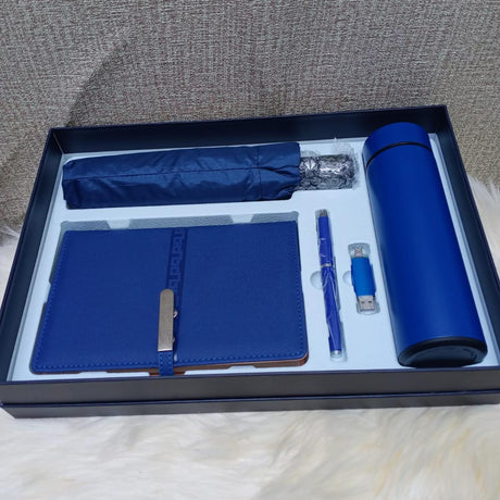 5 in 1 Corporate Luxurious Gift Pack with Umbrella, Notebook, USB and Flask