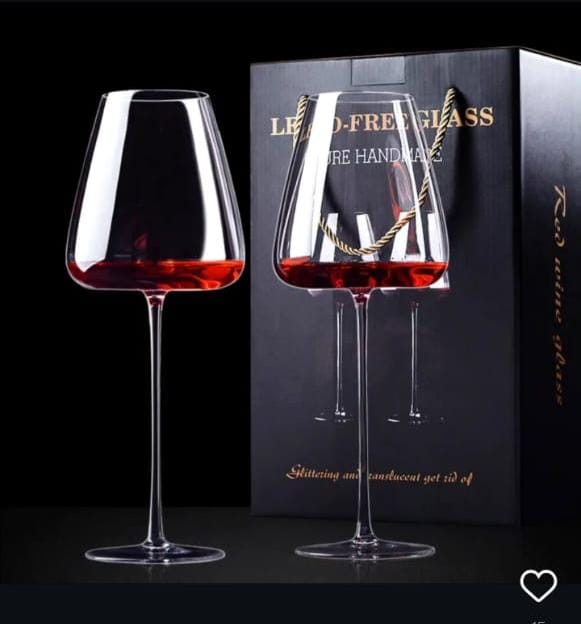 Elegant Long Stem Wine Glasses 600ml Set of 2