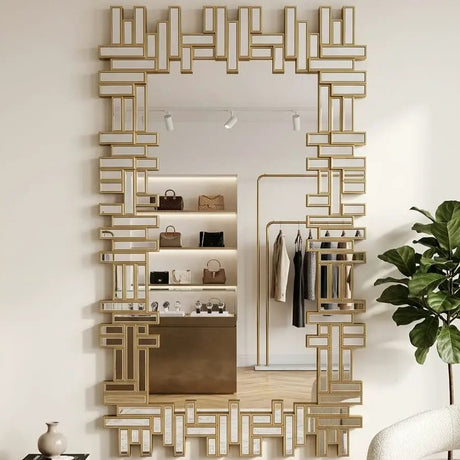 Luxury Structured Frame Decorative Mirror Mirror Mirrors