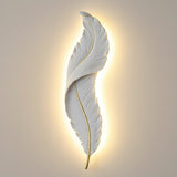 White Nordic Feather LED Wall Light Wall art Wall Art