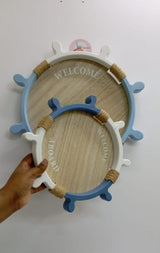 2 in 1 Decorative Sailor Themed Round Tray
