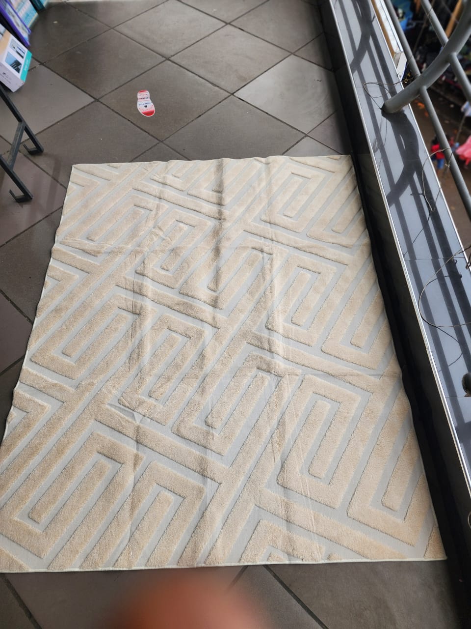 American Carpet in Cream, Beige, and Grey Modern Design